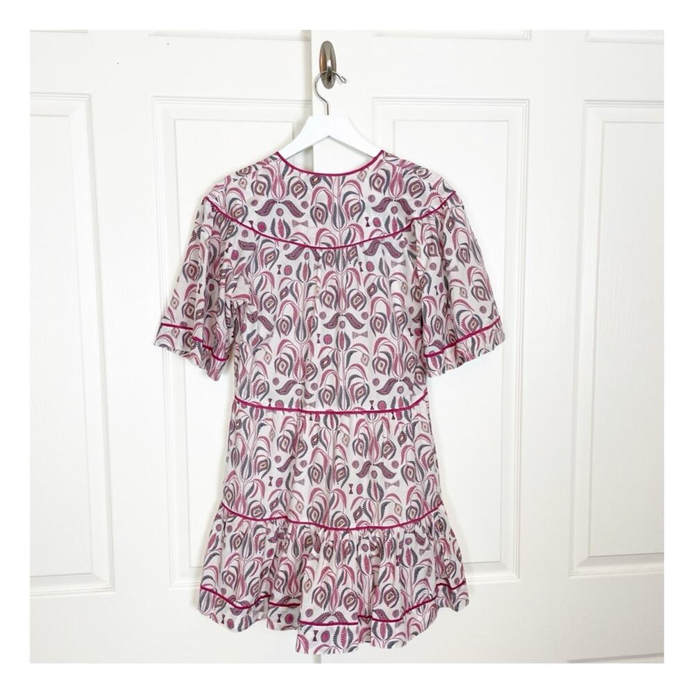 Anthropologie x Magali Pascal Lula Floral Tiered Dress Silk Blend Mini Sz XS - Picture 6 of 12